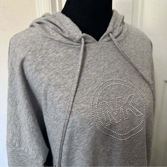 Michael Kors Women’s Gray Lightweight Hoodie with Embellished Logo - Picture 6 of 8